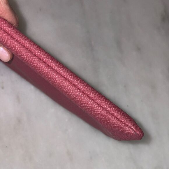 Coach Bag Purse Wristlet Leather Story Patch Saffiano Pink Large Clutch - Picture 8 of 15